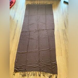 Dark Brown Pashmina Shawl. 6’ x 32”.